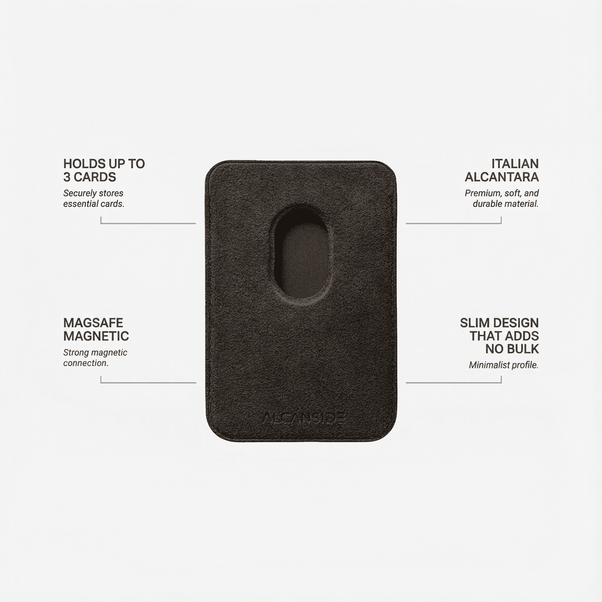 Alcantara MagSafe Wallet - Chocolate Brown