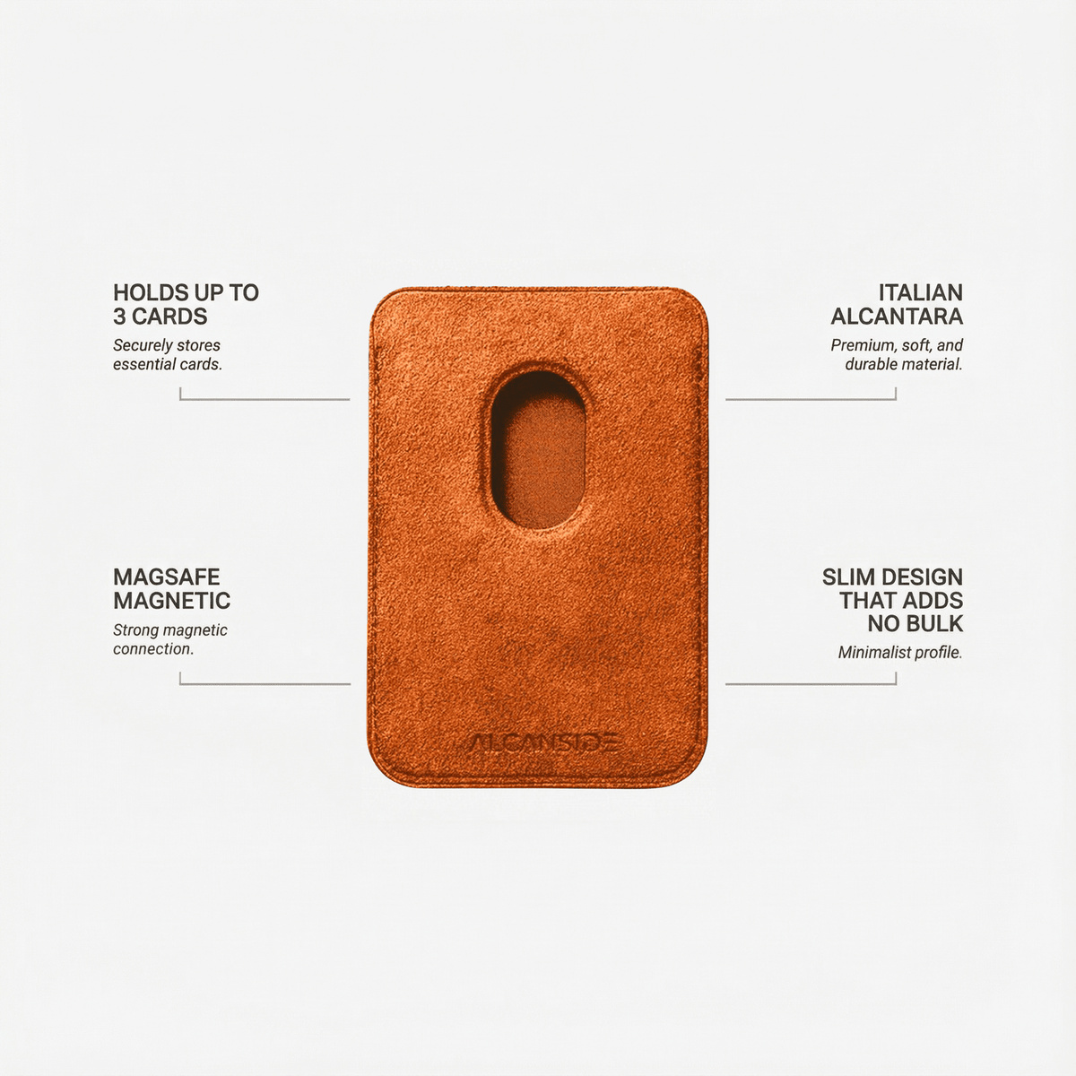 Alcantara MagSafe Wallet - Orange