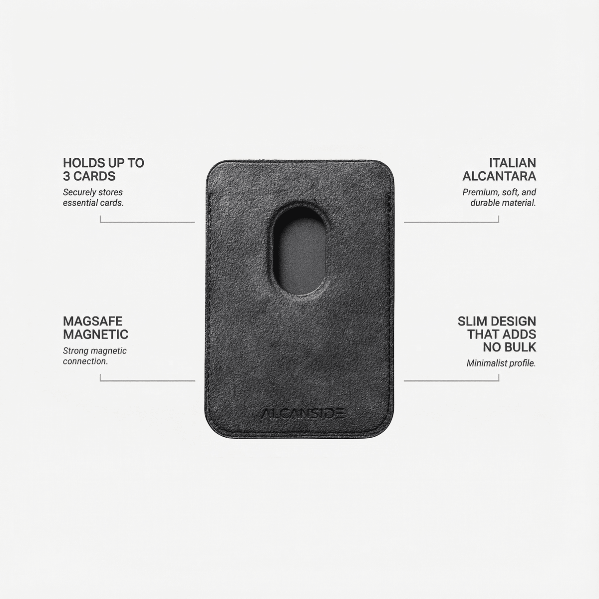 Alcantara MagSafe Wallet - Space Grey