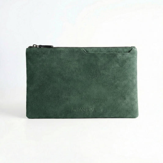 Alcantara Pouch - Midnight Green