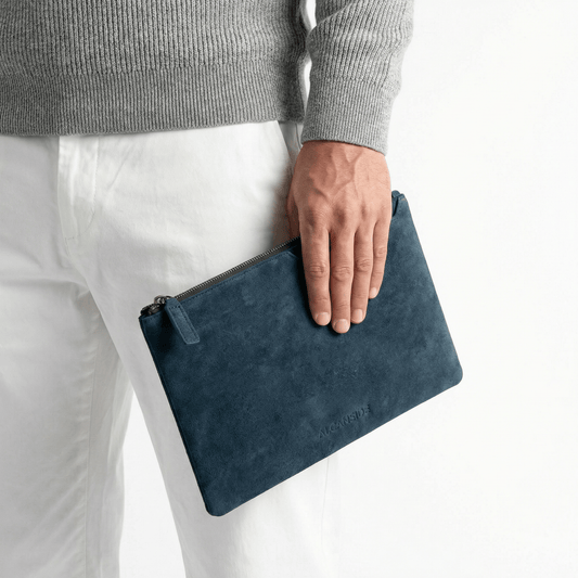Alcantara Pouch - Navy Blue