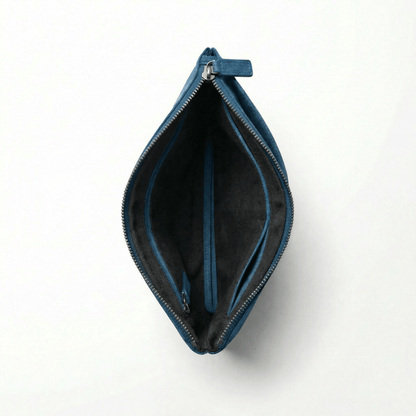 Alcantara Pouch - Ocean Blue