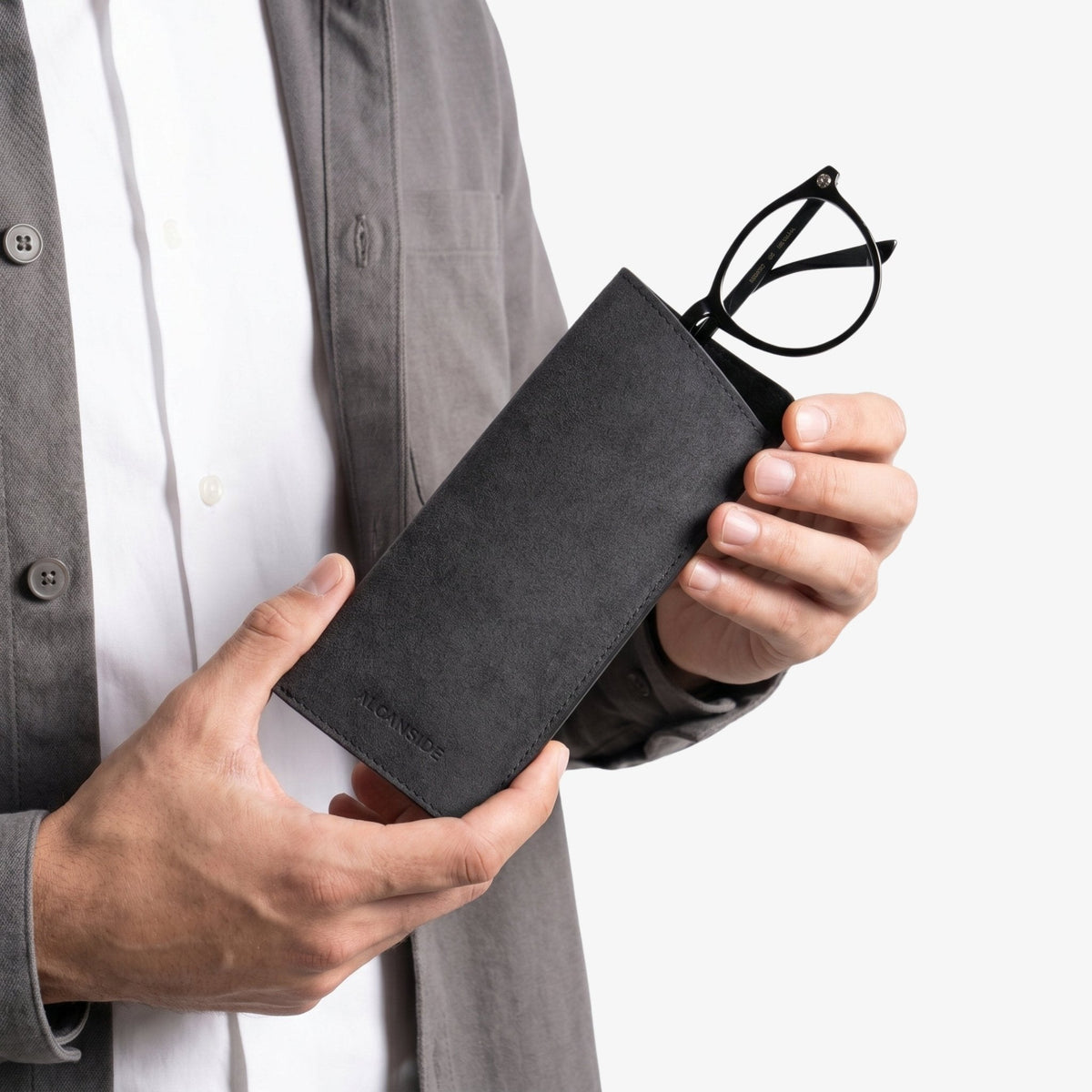 Alcantara Spectacle Case - Space Grey