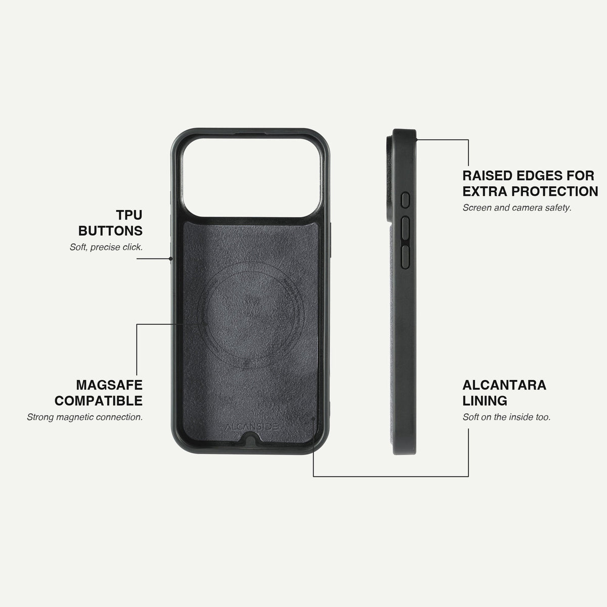 iPhone 17 Pro - Alcantara Back Cover - Nardo Gray