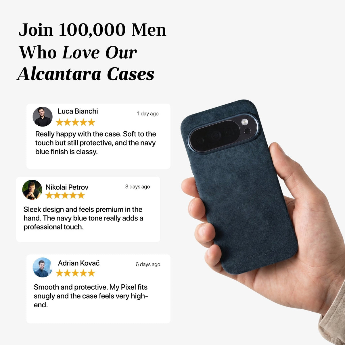 Google Pixel 10 - Alcantara Case - Navy Blue
