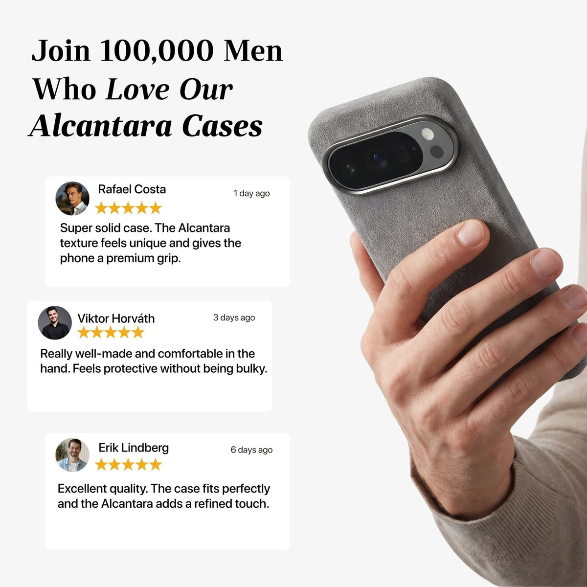 Google Pixel 10 Pro XL - Alcantara Case - Nardo Gray