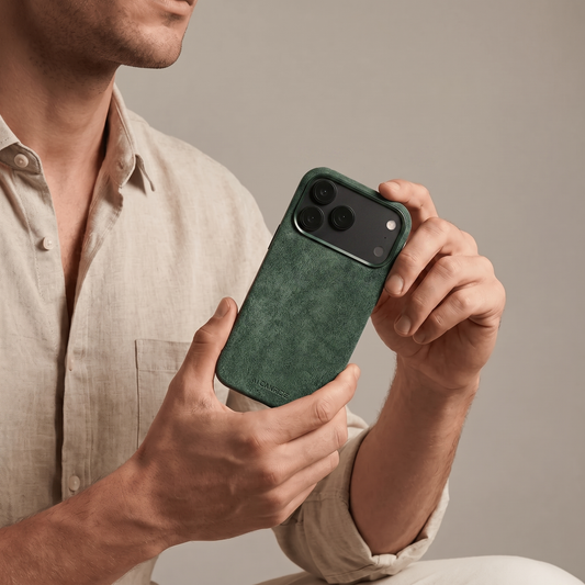 iPhone Alcantara Case - Midnight Green