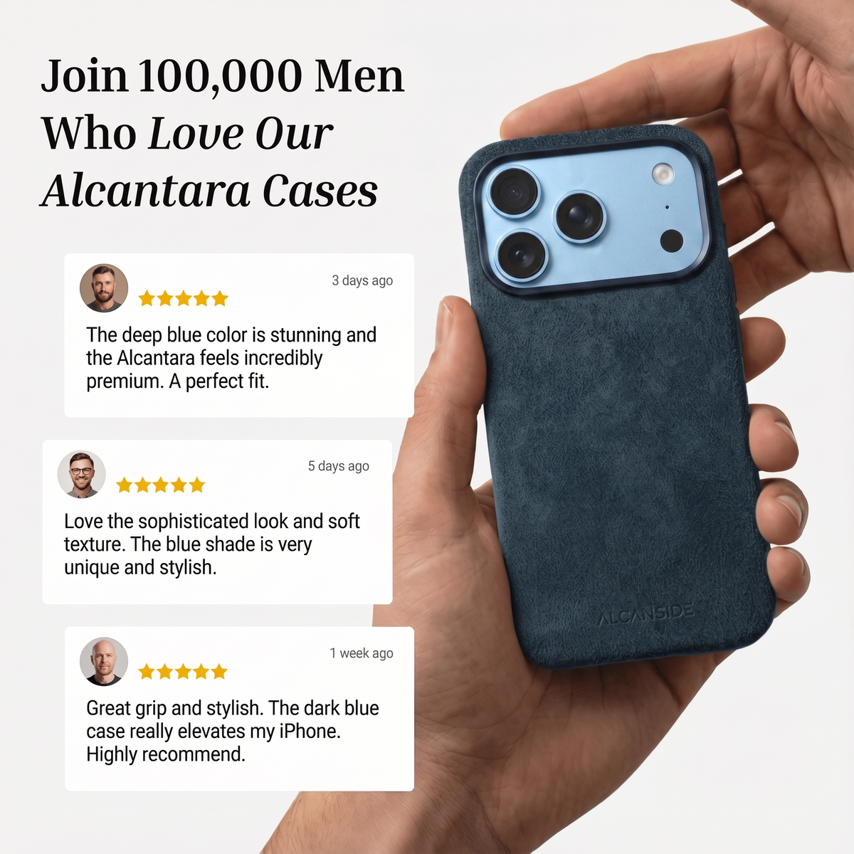 iPhone Alcantara Case - Navy Blue
