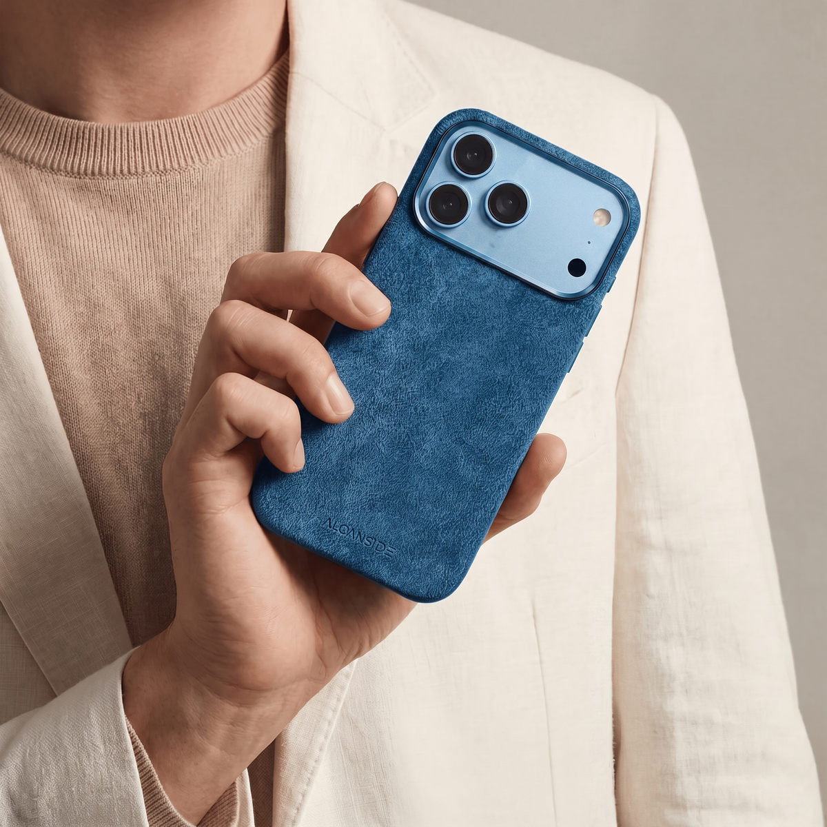 iPhone Alcantara Case - Ocean Blue