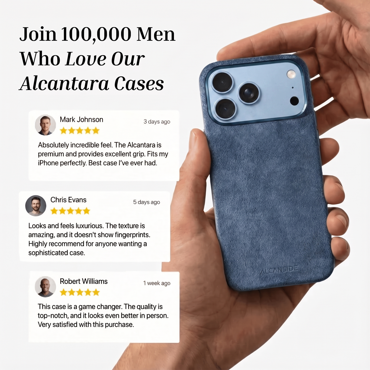 iPhone Alcantara Case - Ocean Blue