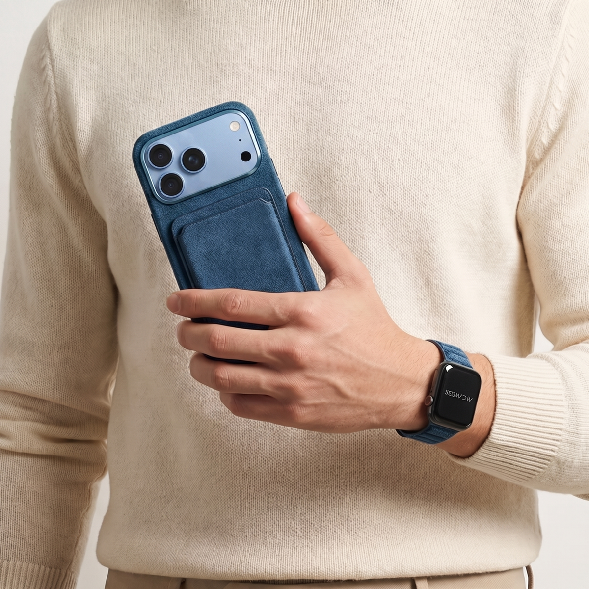 iPhone Alcantara Case - Ocean Blue