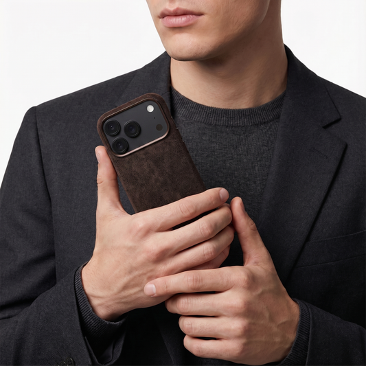 iPhone Alcantara Case - Chocolate Brown