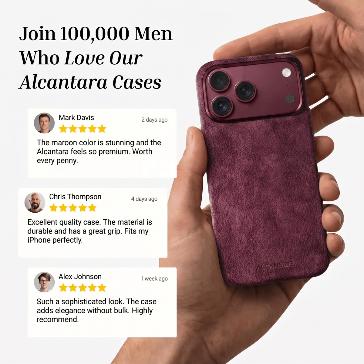 iPhone Alcantara Case - Wine Red