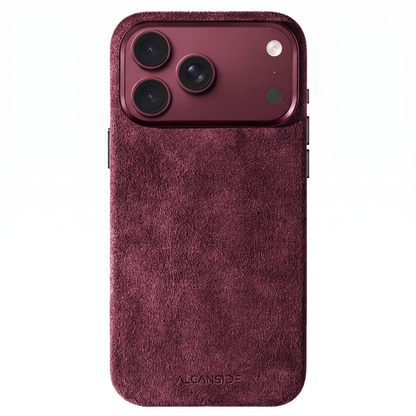 iphone 18 pro max alcantara case - Wine Red