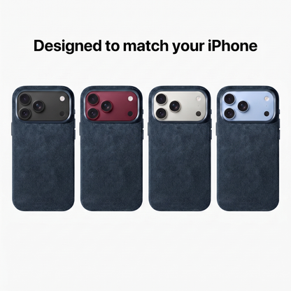 iphone 18 pro alcantara case - Navy Blue