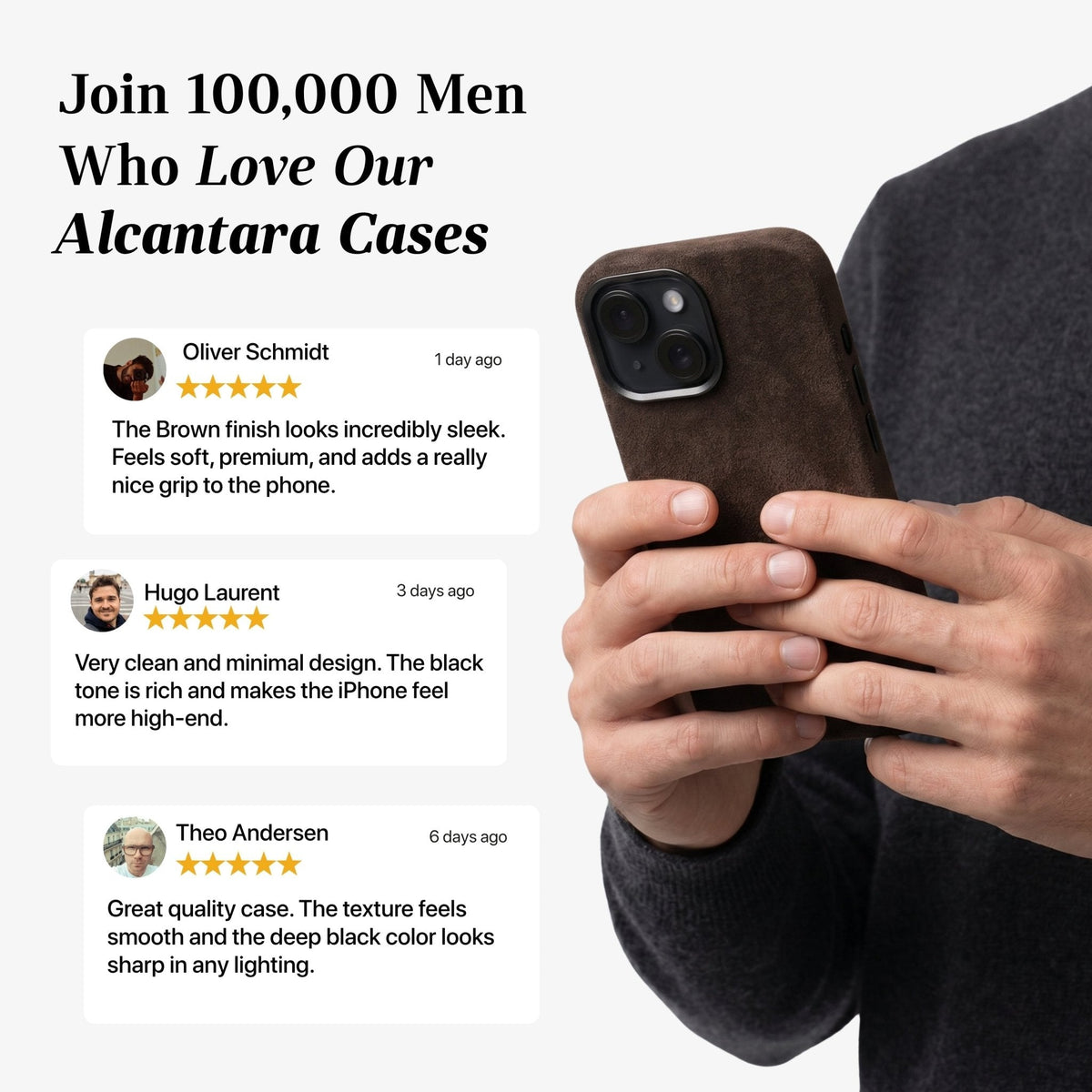 iPhone 15 - Alcantara Case - Chocolate Brown