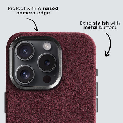 iPhone 15 - Alcantara Case - Wine Red