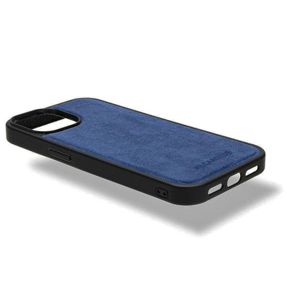 iphone 15 plus alcantara back cover - Ocean Blue