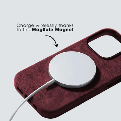 iPhone 15 Plus - Alcantara Case - Wine Red