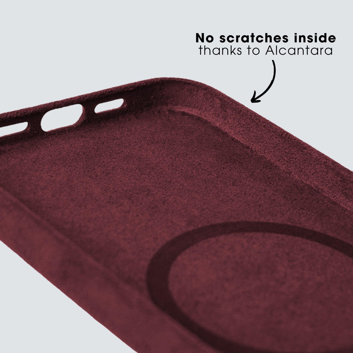 iPhone 15 Plus - Alcantara Case - Wine Red