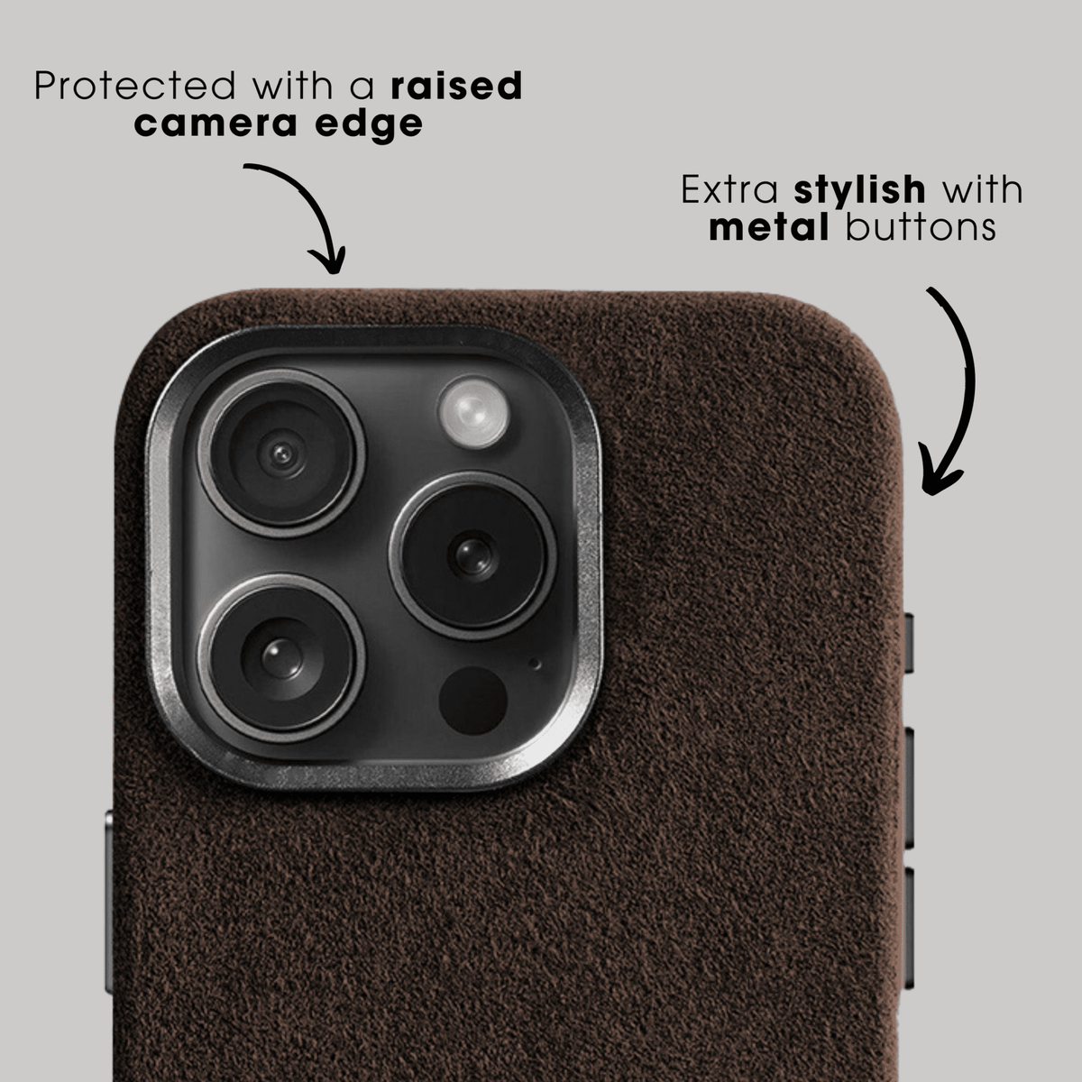 iPhone 15 Pro - Alcantara Case - Chocolate Brown