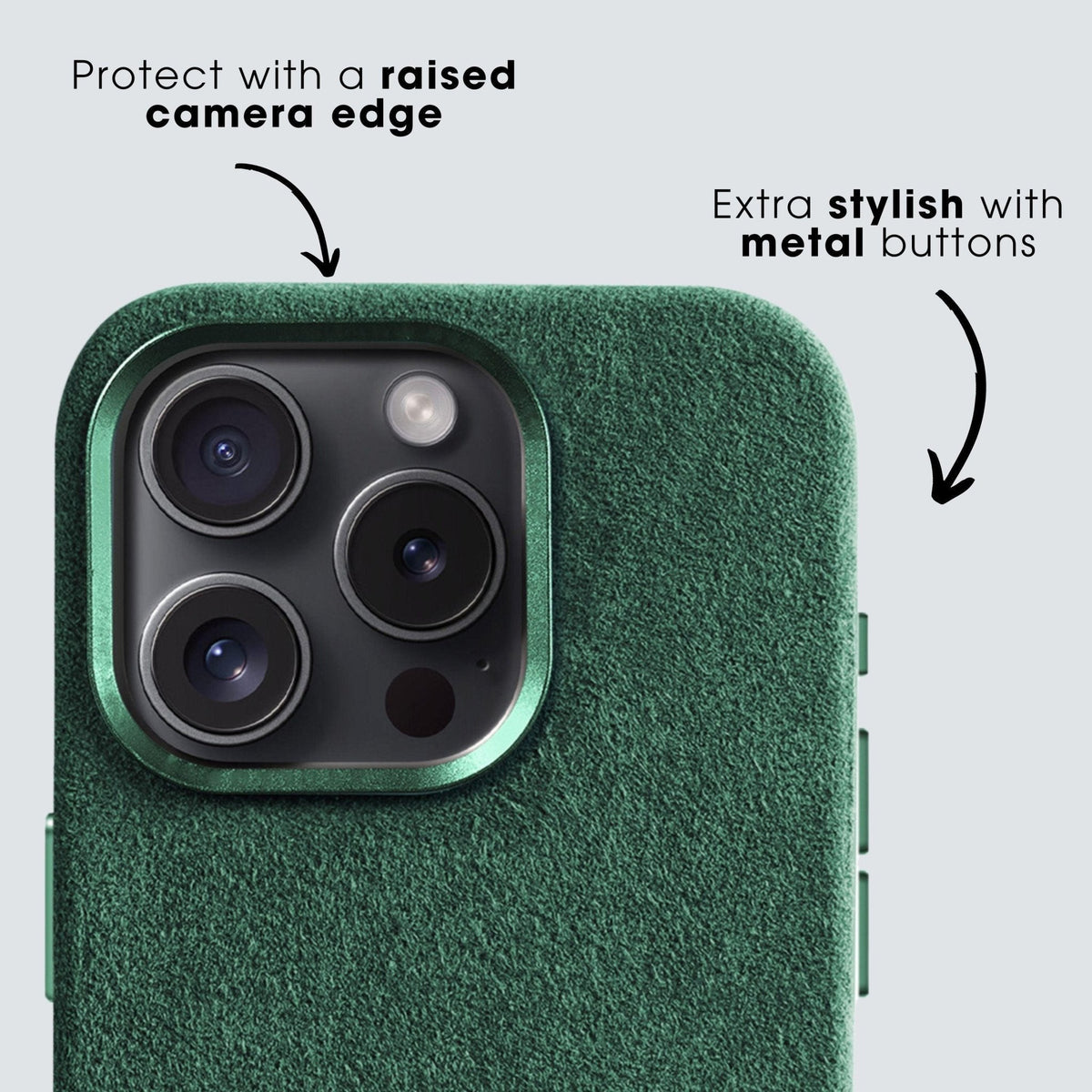 iPhone 15 Pro - Alcantara Case - Midnight Green