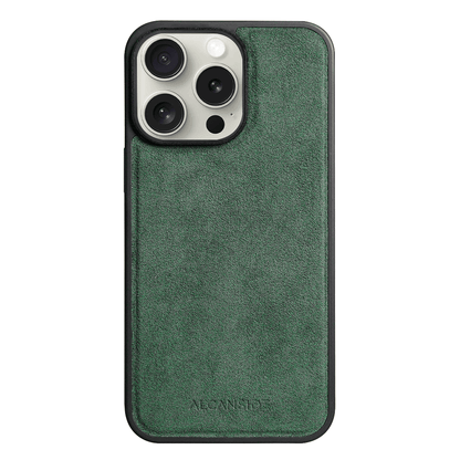 iphone 15 pro max alcantara back cover - Midnight Green