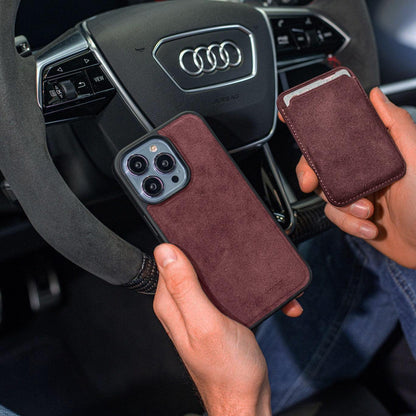iphone 16 alcantara back cover - Wine Red