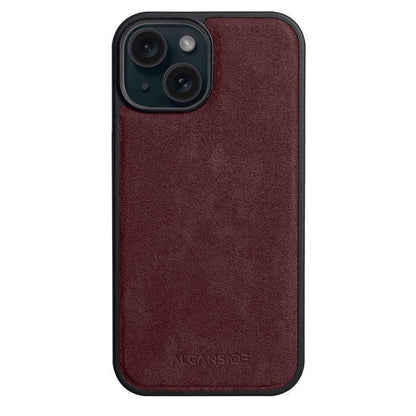 iphone 16 plus alcantara back cover - Wine Red