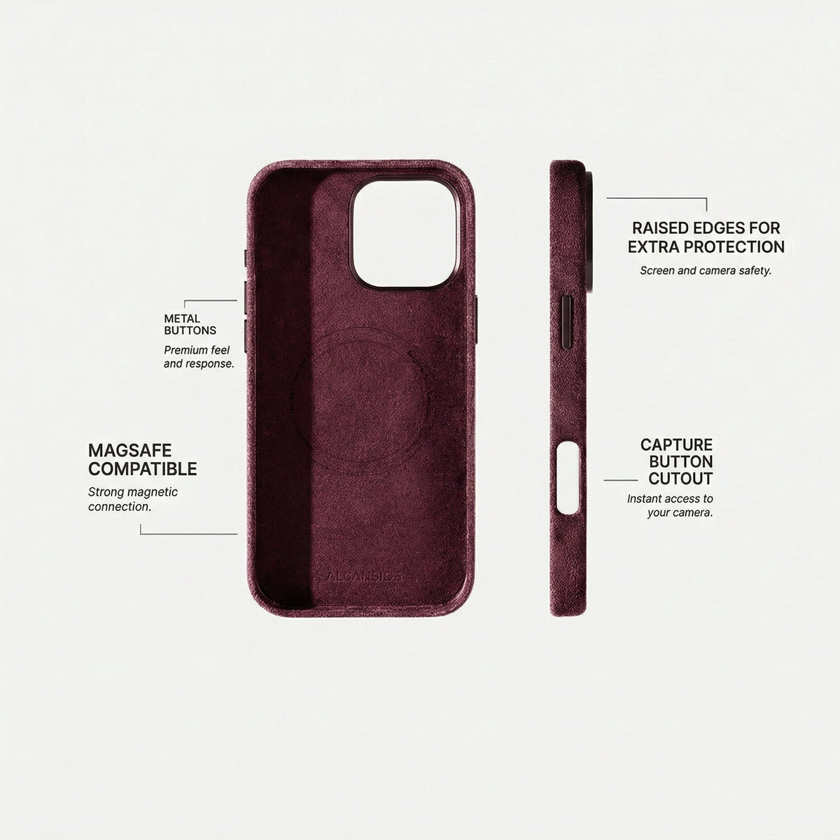 iPhone 16 Pro Max - Alcantara Case - Wine Red
