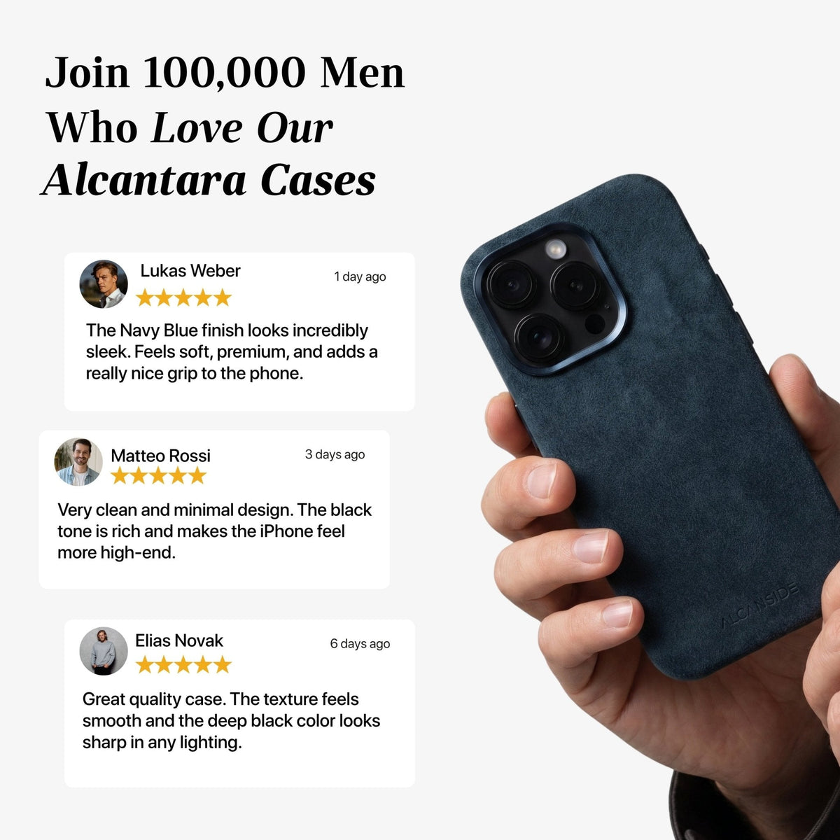iPhone 15 Pro Max - Alcantara Case - Navy Blue