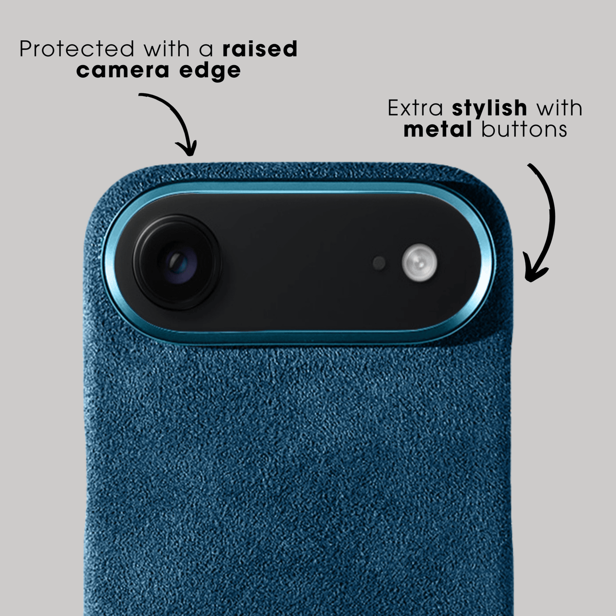 iPhone Alcantara Case - Ocean Blue