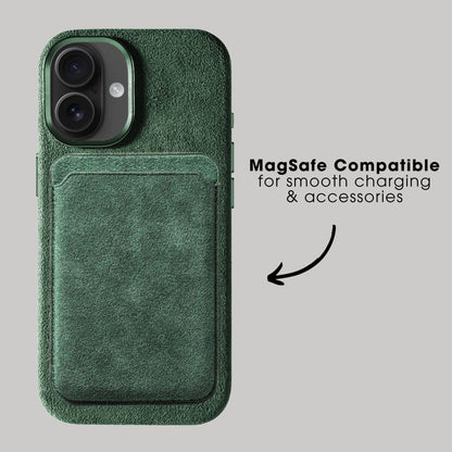 iphone alcantara case - Midnight Green