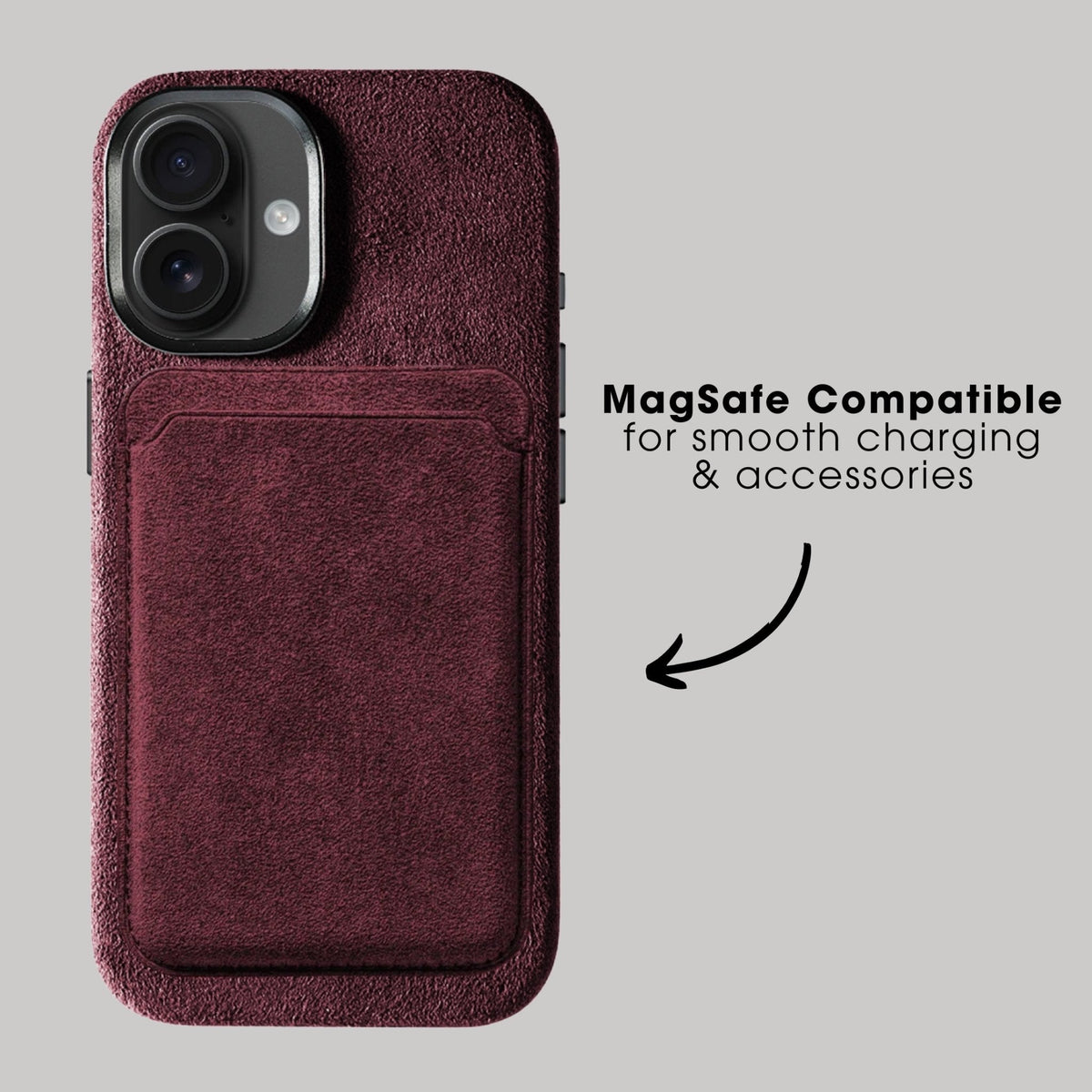 iPhone Alcantara Case - Wine Red