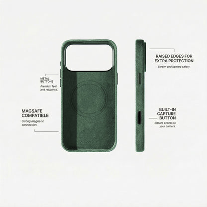 iphone alcantara case - Midnight Green