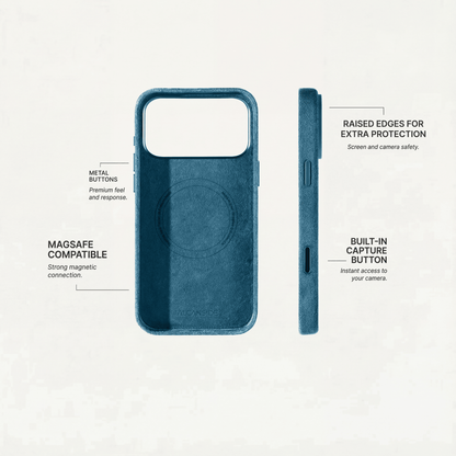 iphone 18 pro alcantara case - Ocean Blue