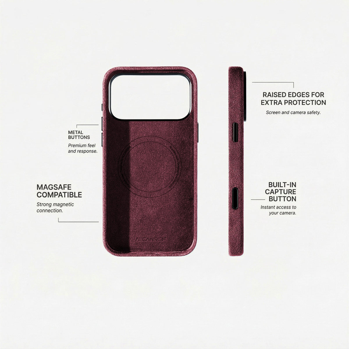 iPhone 18 Pro Max - Alcantara Case - Wine Red