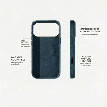 iphone alcantara case - Navy Blue