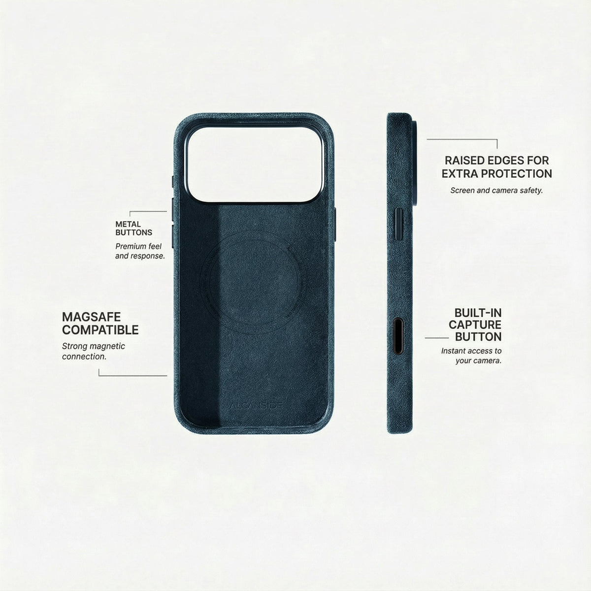 iPhone Alcantara Case - Navy Blue