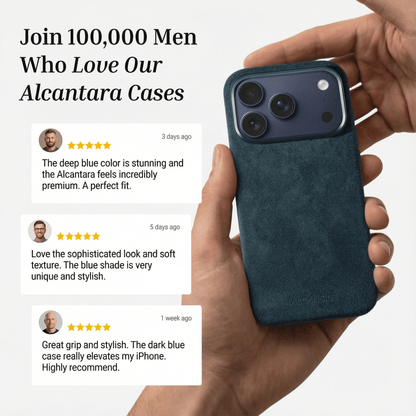 iphone alcantara case - Navy Blue