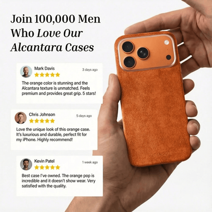 iphone alcantara case - Orange