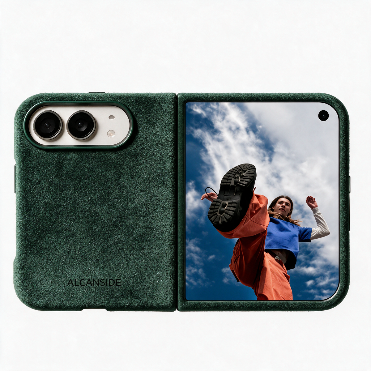 iPhone Duo - Alcantara Case - Midnight Green