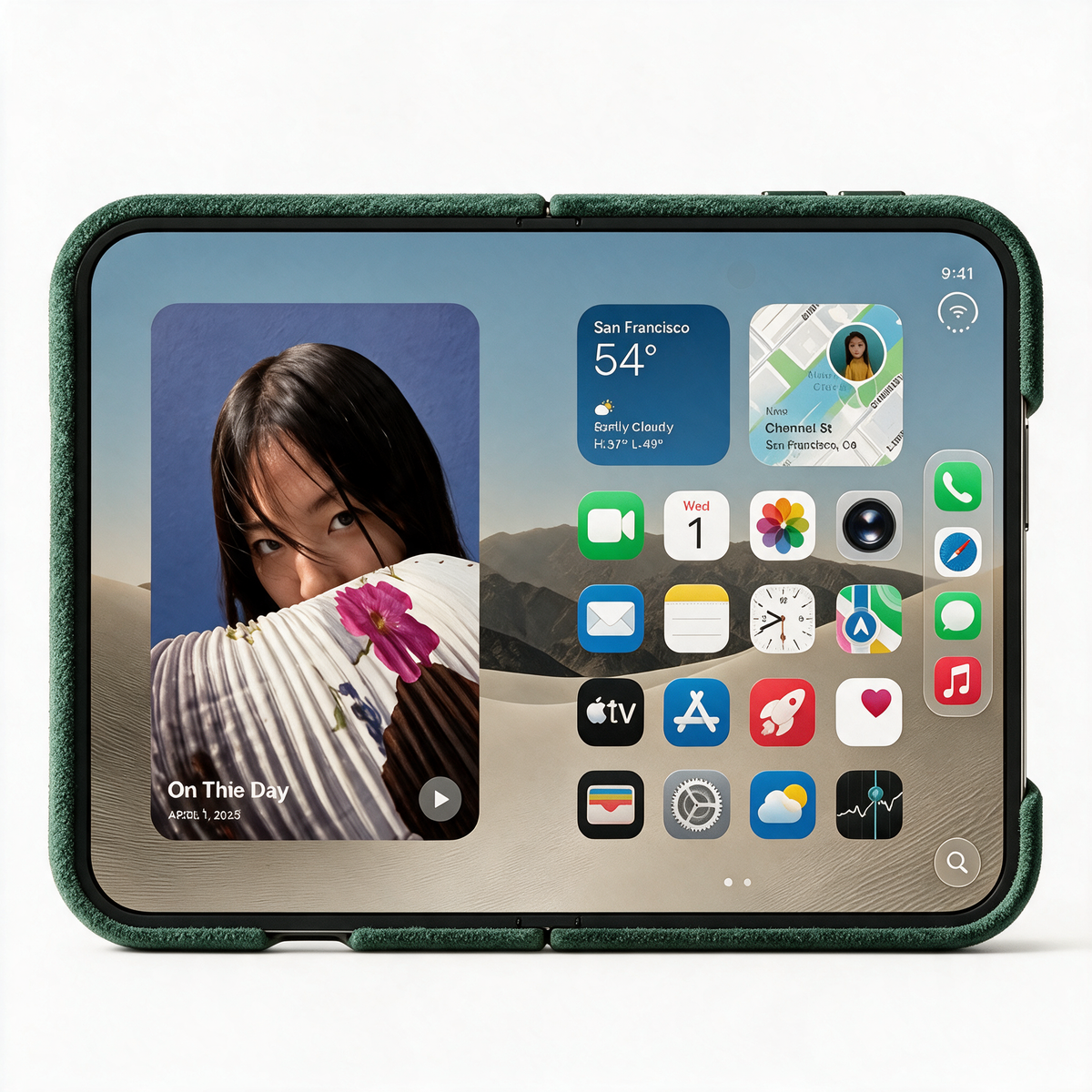 iPhone Duo - Alcantara Case - Midnight Green