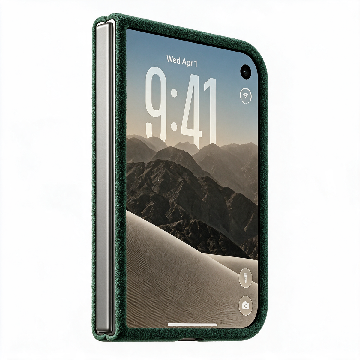 iPhone Duo - Alcantara Case - Midnight Green