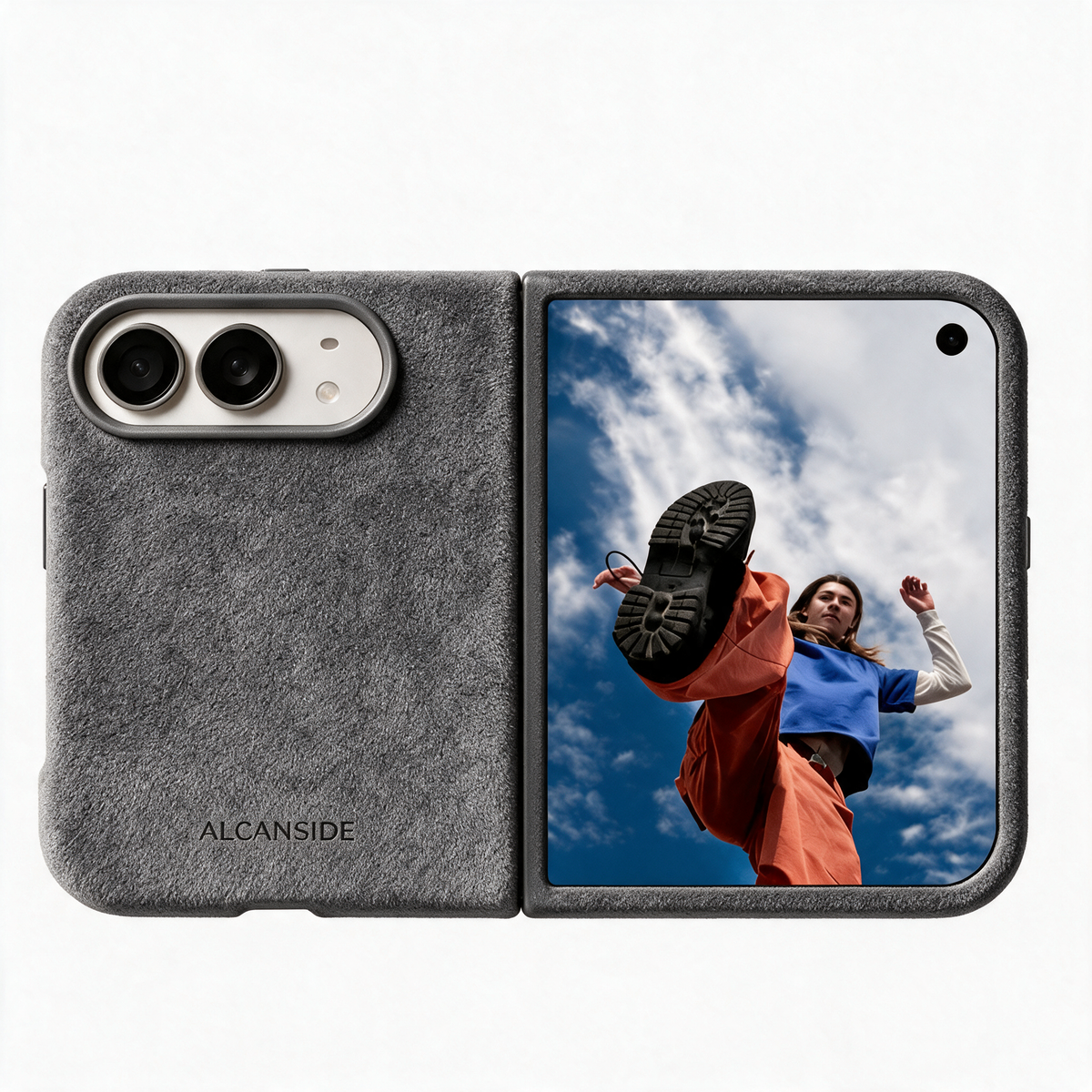 iPhone Duo - Alcantara Case - Nardo Gray