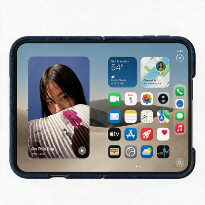iPhone Duo - Alcantara Case - Navy Blue