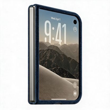 iPhone Duo - Alcantara Case - Navy Blue