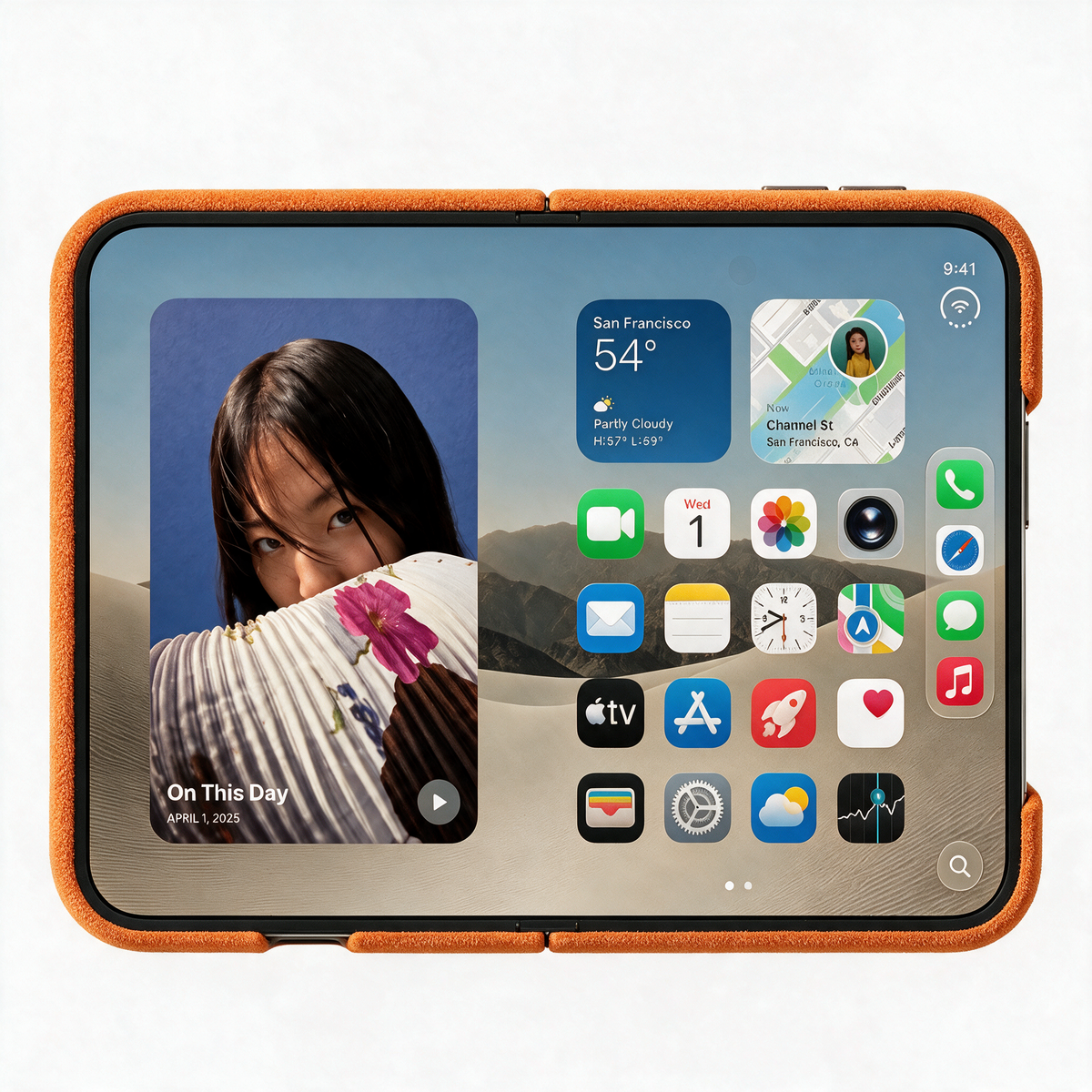 iPhone Duo - Alcantara Case - Orange
