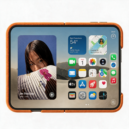 iPhone Duo - Alcantara Case - Orange