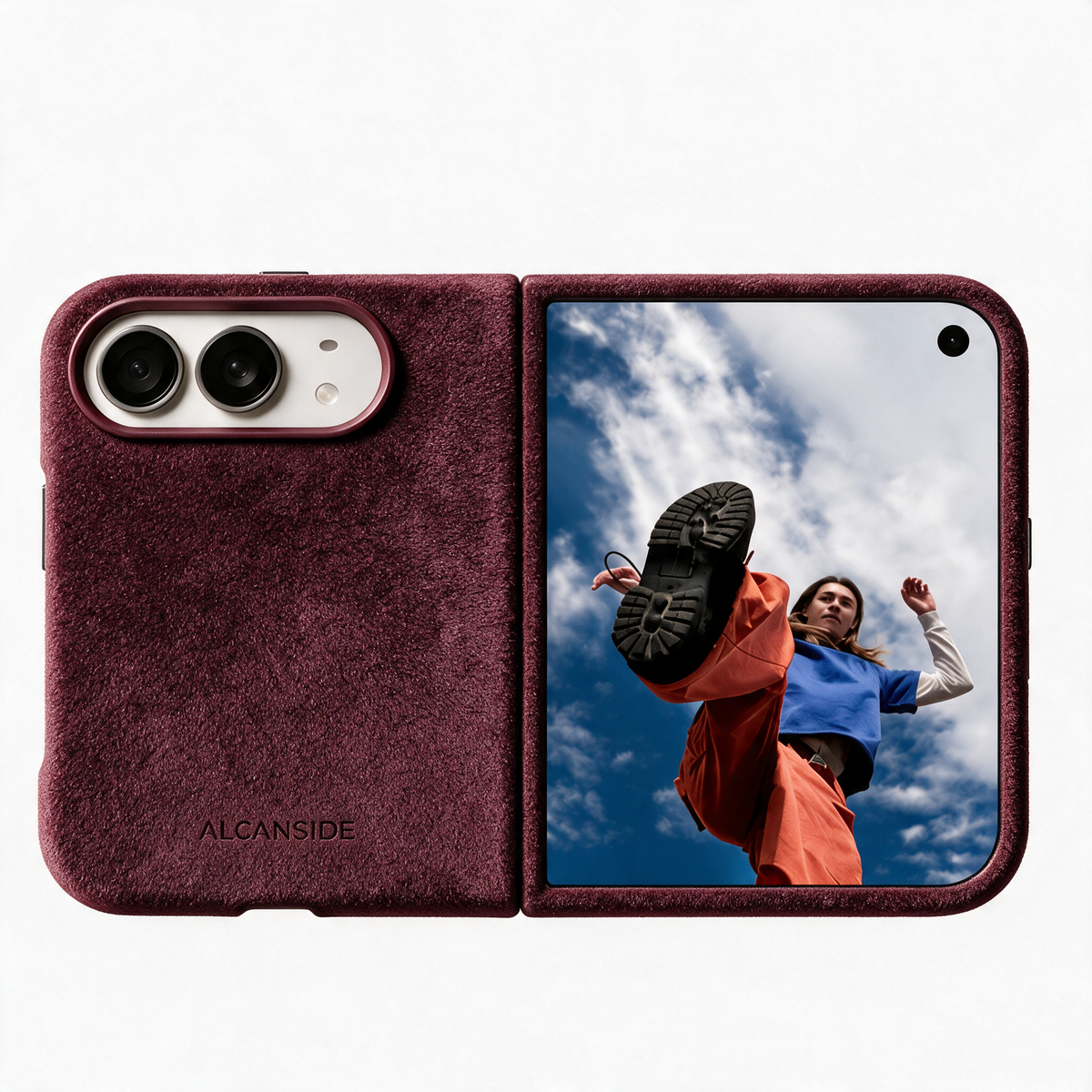 iPhone Duo - Alcantara Case - Wine Red